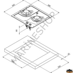 CAN PC1322 Çiftli Gömme Ocak