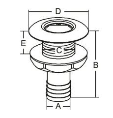 Firar. 38mm. AISI 316 paslanmaz çelik.