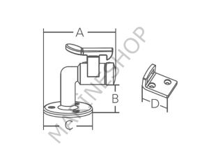 Stoper 90° - 49x50mm