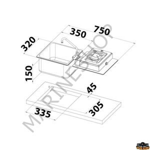 CAN LC1710-S-FP Kare Evyeli Musluklu Ocak