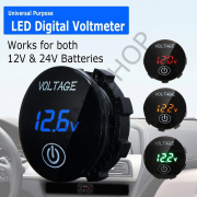 Dc 12- 24V Voltaj Ve Akü Seviye Göstergesi Su Geçirmez Mini göstergesi LED dijital ekran