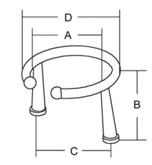 Tekli Paslanmaz Çelik Bardak tutucu Saplamalı