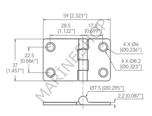 MENTEŞE, 316 PASL.ÇELİK  37X59mm