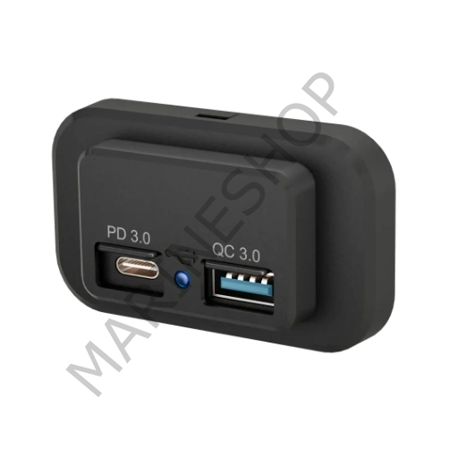 12v Usb kare soket QC3.0 + PD tip-c hızlı şarj su geçirmez otobüs Usb şarj aleti çok fonksiyonlu araç şarj çıkışı