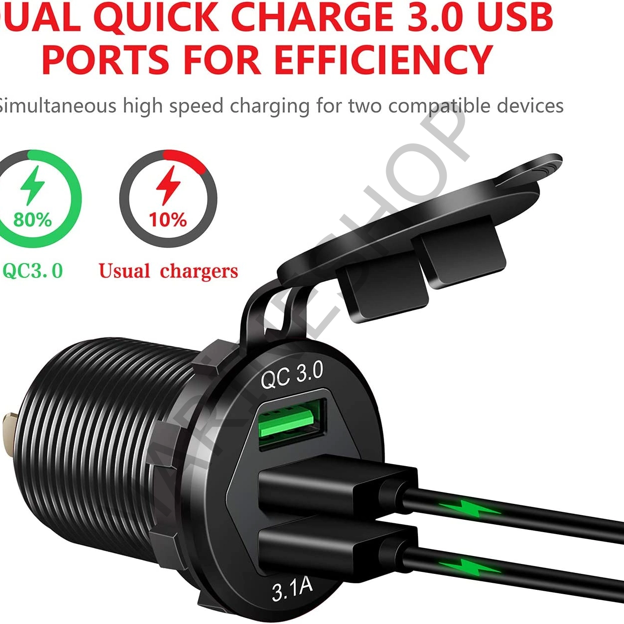 Hızlı şarj 3.0 araba şarjı, 12V/24V 35W QC3.0/2.0 USB şarj soketi, 3 USB şarj soketi güç çıkışı ile hızlı şarj
