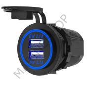 İki Usb Type-A Şarj Cihazı (Mavi Işıklı)