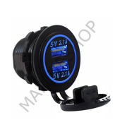 İki Usb Type-A Şarj Cihazı (Mavi Işıklı)