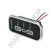 İki Usb Type-A Ve  Bir Usb Type-C Şarj Cihazı