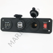 KAMYON TEKNE KARAVAN ŞARJI ÇİFT USB VOLTMETRE ÇAKMAKLIK ON/OFF  PANEL