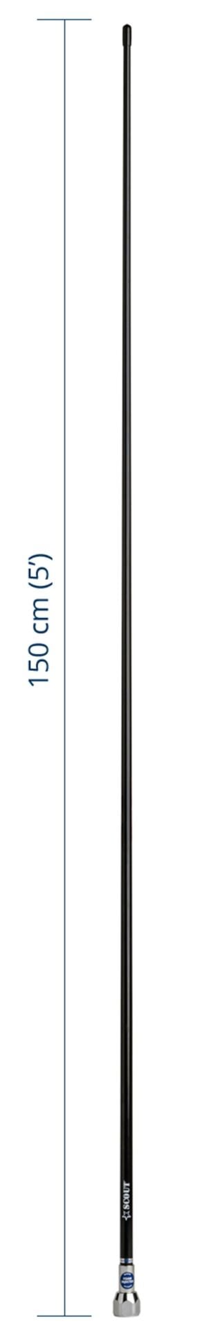 Scout Quick 2 Vhf Anteni Fiberglass 1.5 Metre Siyah