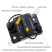 WATERPROOF 40A OTOMATİK DEVRE KESİCİ DC SİGORTA