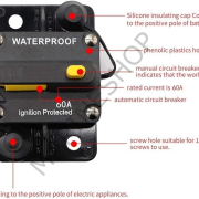 WATERPROOF 60A OTOMATİK DEVRE KESİCİ DC SİGORTA