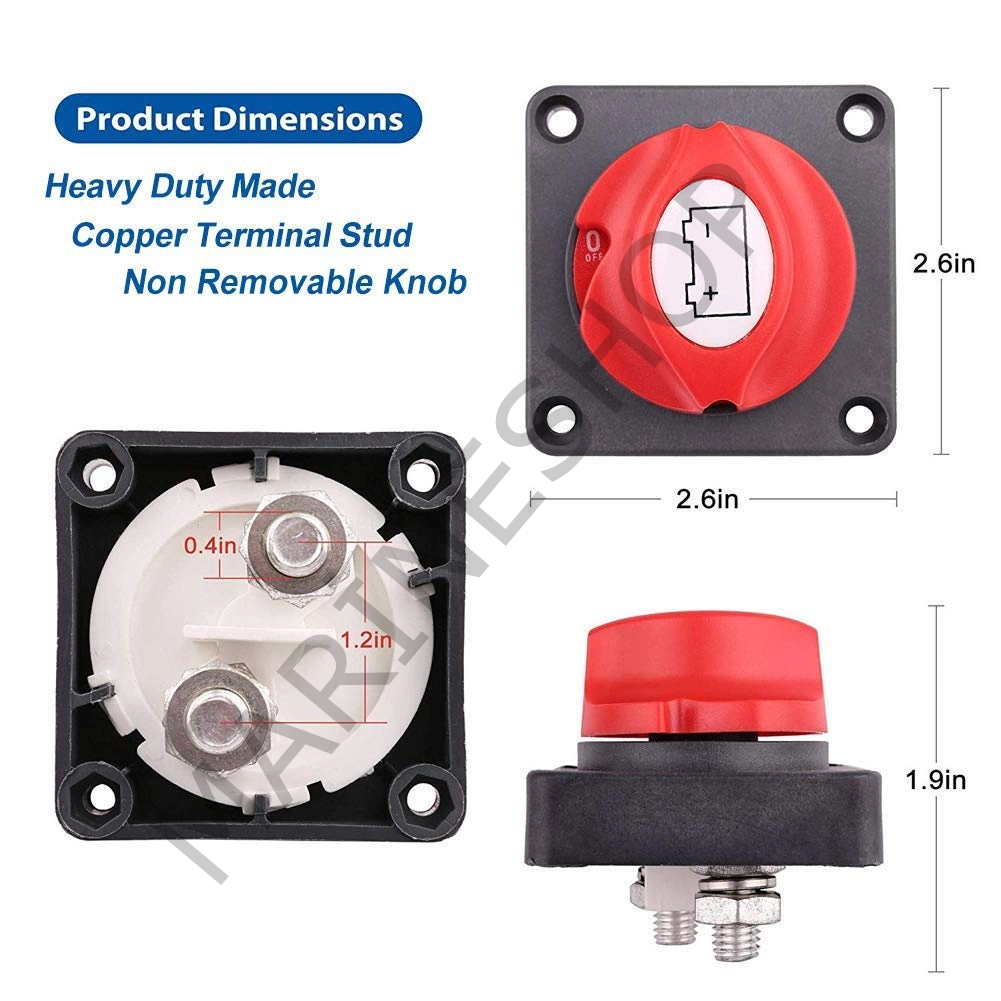 DC Kesici Akü Şalteri 275A 2P 12-24V On-Off 32V