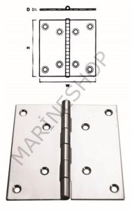 Menteşe Paslanmaz Çelik 100x100x2 mm