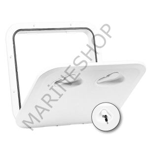 PLASTİK GÖMME KAPAK 375X370MM BEYAZ, KİLİTLİ