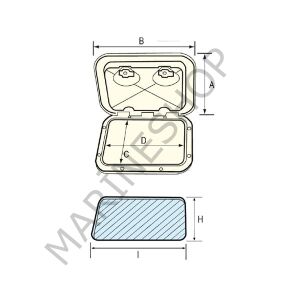 PLASTİK GÖMME KAPAK 375X370MM BEYAZ, KİLİTLİ
