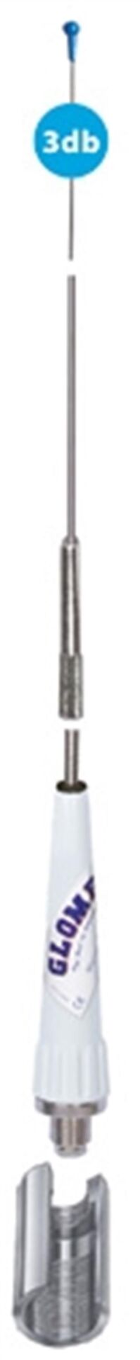 Glomex RA106-RIB Marine VHF Anteni Paslanmaz Çelik  4.5 mt Kablo 3 db