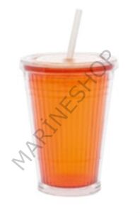Gimex büyük bardak, pipetli turuncu