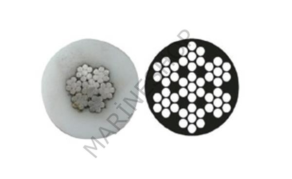 PASLANMAZ ÇELİK İZOLELİ HALAT, 4x8MM, 7x7, AISI316