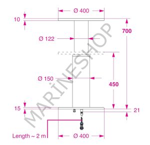Barka Elektrikli Masa Ayağı. 12V. Tek Kademe - 700mm