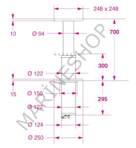 Barka Elektrikli Gömme Masa Ayağı 24V.Tek Kademe-700mm