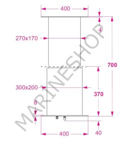 Barka Elektrikli Masa Ayağı Paslanmaz Çelik 12V. Tek Kademe. 700mm