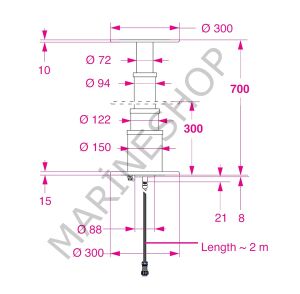 Barka Elektrikli Masa Ayağı. 12V. 3 Kademe - 700mm