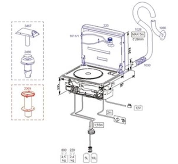 1030, 800 modeli için egzoz battaniyesi