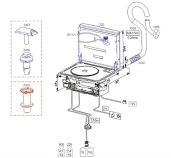1066, 800 modeli için egzoz çıkışı