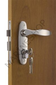 Sindirli kapı kilidi seti. Klasik içeri sağ