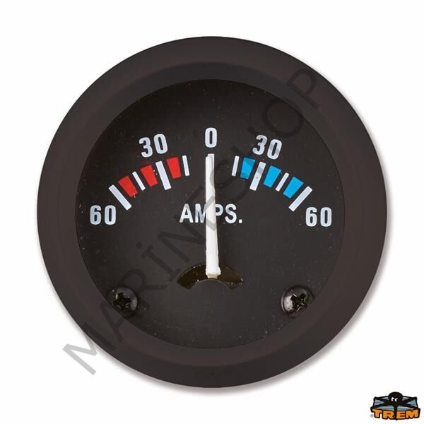 TREM ECO LINE AMPERMETRE.12V.SİYAH.60-60AMP