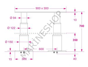 Barka Elektrikli İkili Masa Ayağı. 24V.2 Kademe - 700mm