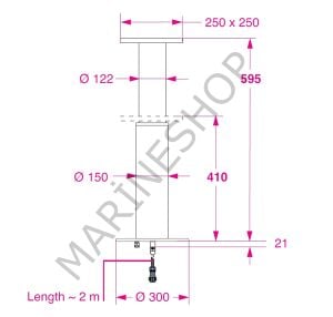 Barka Elektrikli Koltuk Ayağı. 12V.Tek Kademe - 595mm