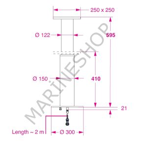 Barka Elektrikli Koltuk Ayağı. 24V.Tek Kademe - 595mm