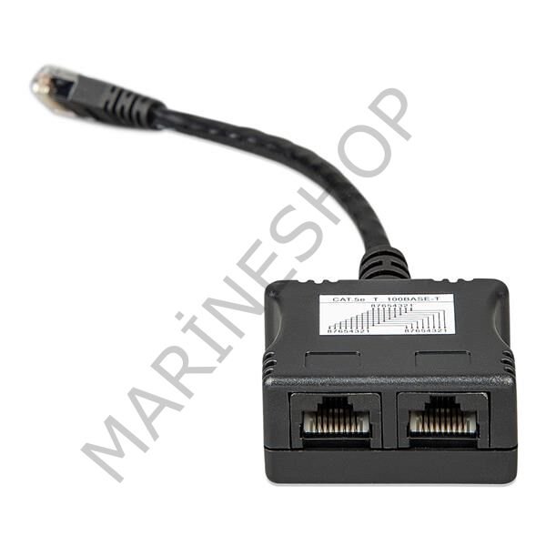 RJ45-splitter 1xRJ45 male/15cm cable/2xRJ45 female