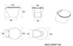 Race 24V  Kısa Taş Karbon Tuvalet