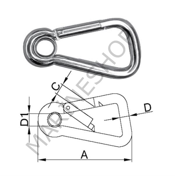 GENİŞ AÇILI KARABİNA, GÖZLÜ 8X80MM