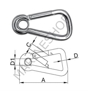 GENİŞ AÇILI KARABİNA, GÖZLÜ 10X100MM