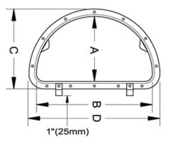 D modern hatch 610mm