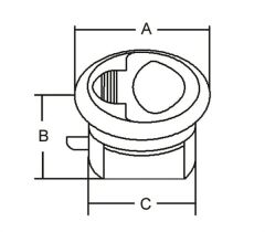Gömme kulp, kilitli 60mm