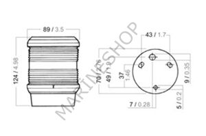 AQUA SIGNAL 40 SERİ TRICOLOR SİYAH  24V 25W
