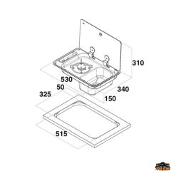 CAN FL1323 Kapaklı Evyeli Gömme Tekli Ocak