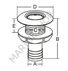 Firar. 38mm. AISI 316 paslanmaz çelik.