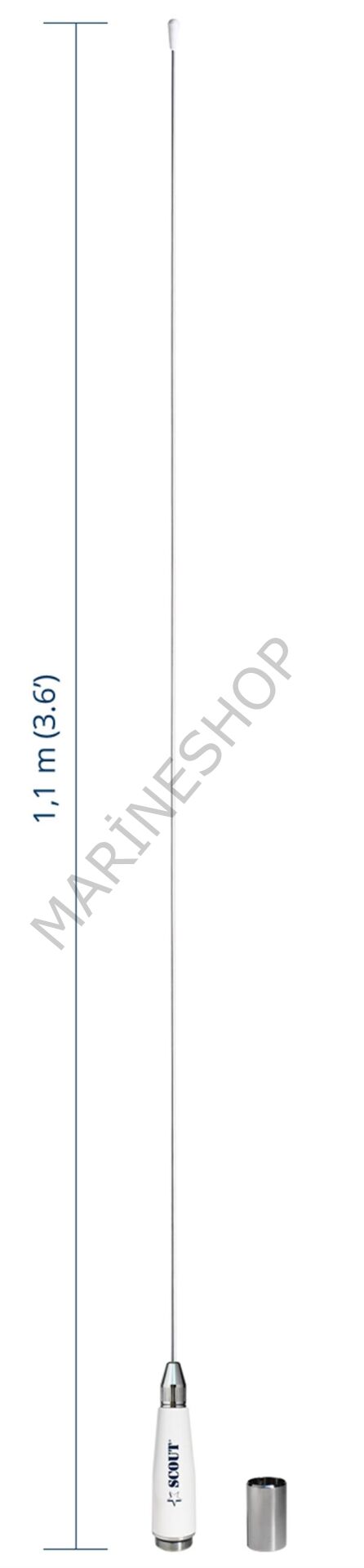 Scout Quick 3 Vhf Anteni Paslanmaz Çelik 1.1 Metre