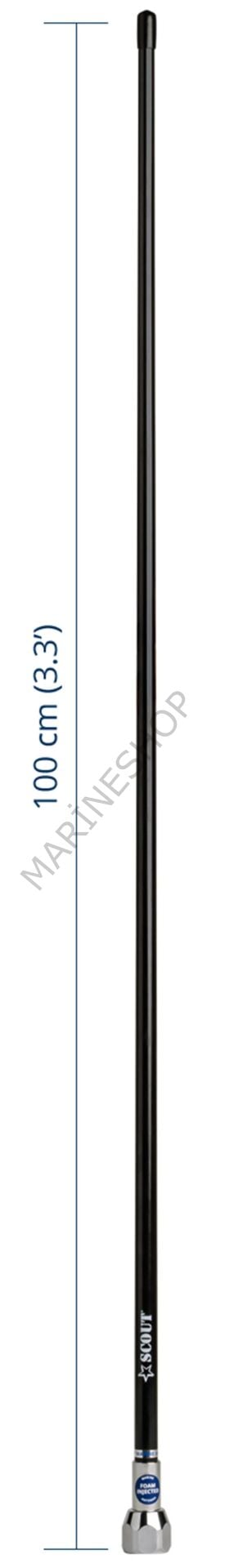 Scout Quick 1 Vhf Anteni Fiberglass 1 Metre Siyah