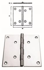 Menteşe Paslanmaz Çelik 100x100x2 mm