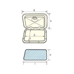 Su Geçirmez Gömme Kapak 243X607mm, Gri