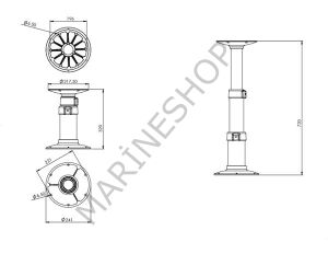 Trem masa ayağı, 32-72cm