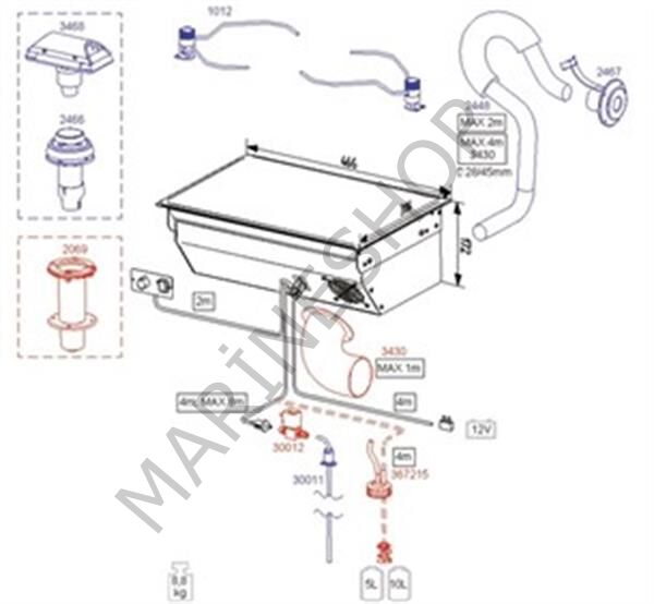 367215, 88 DU modeli için portatif tank bağlantısı