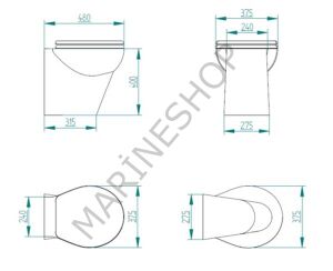 Stilo 12V Beyaz Taş Taharet Kitli Tuvalet